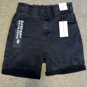 Black jean shorts